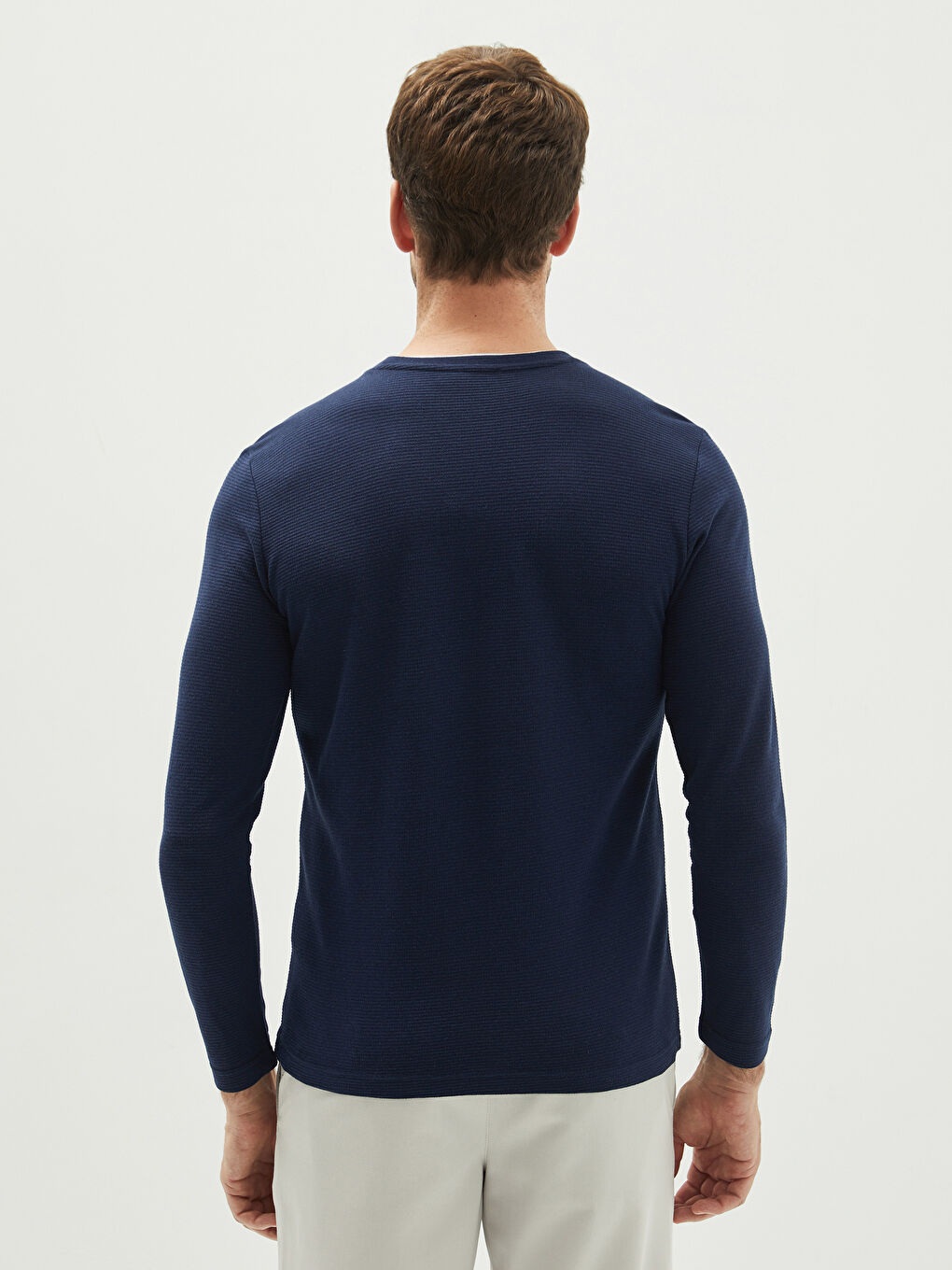 İndigo Bisiklet Yaka Uzun Kollu Baskılı Erkek Tişört-4