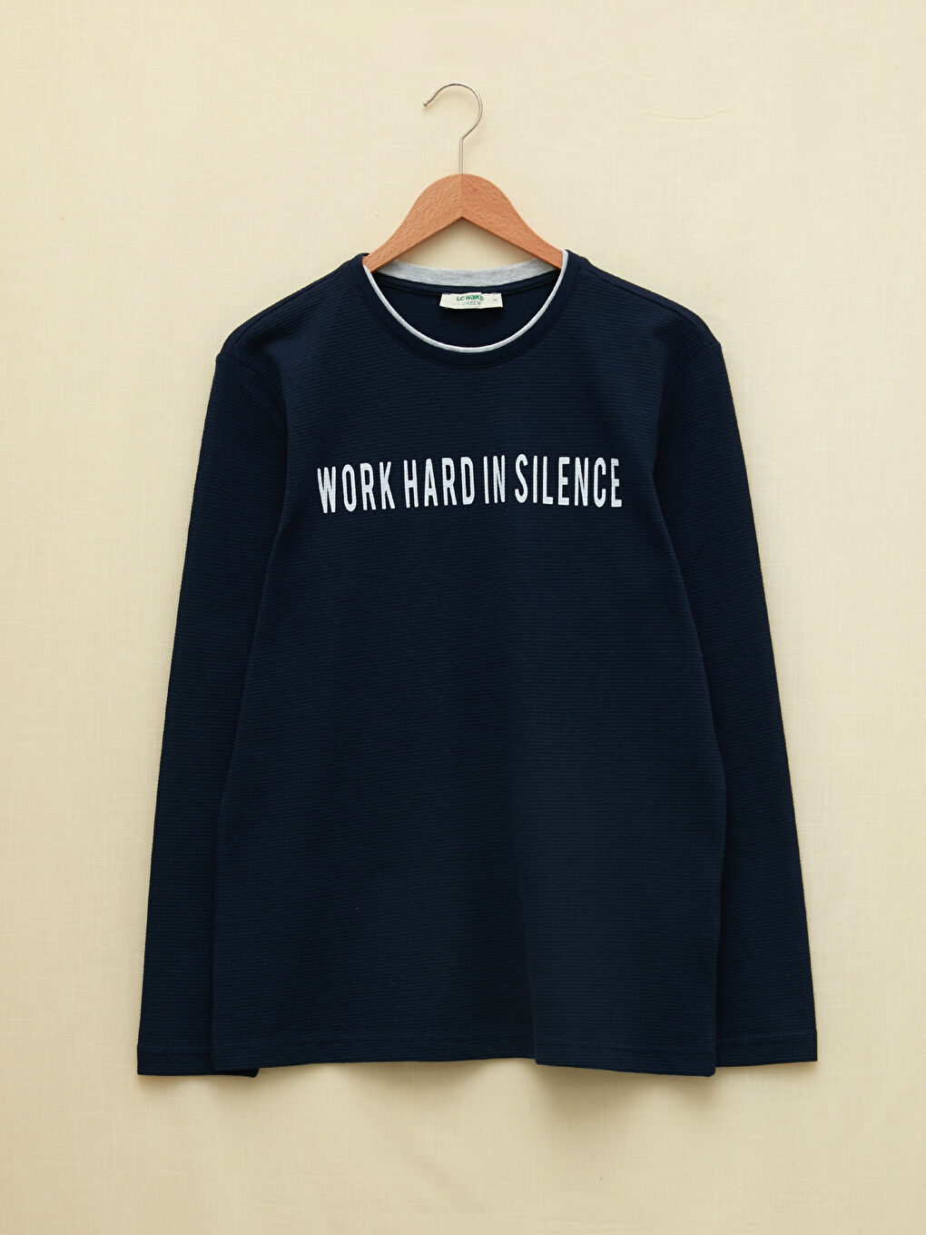 İndigo Bisiklet Yaka Uzun Kollu Baskılı Erkek Tişört-5