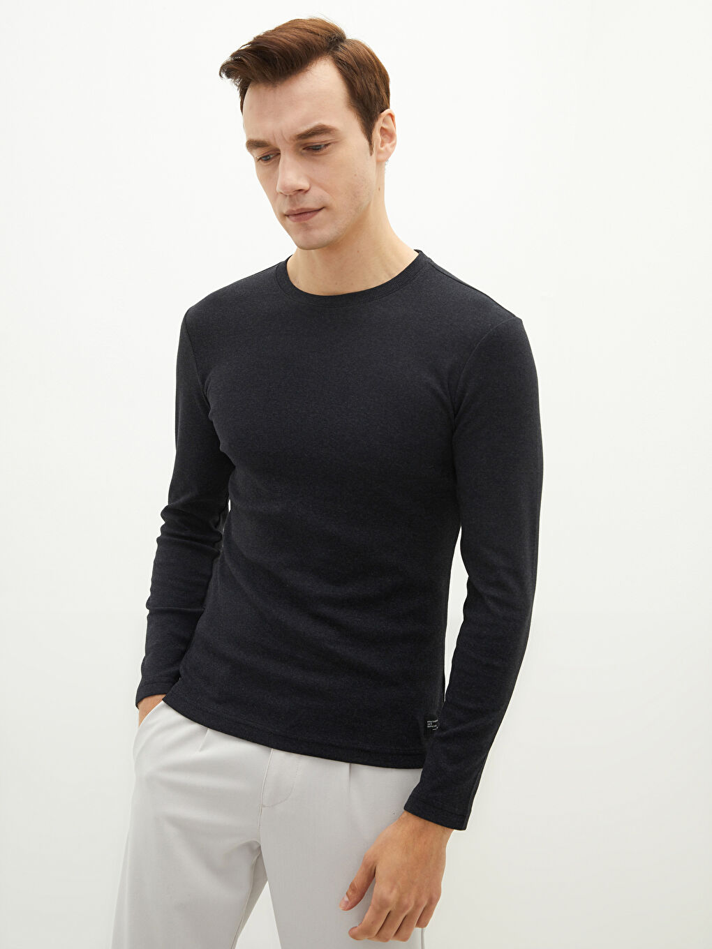 LC Waikiki Crew Neck Basic Long Sleeve Men's T-shirt -W1IF05Z8-L8N