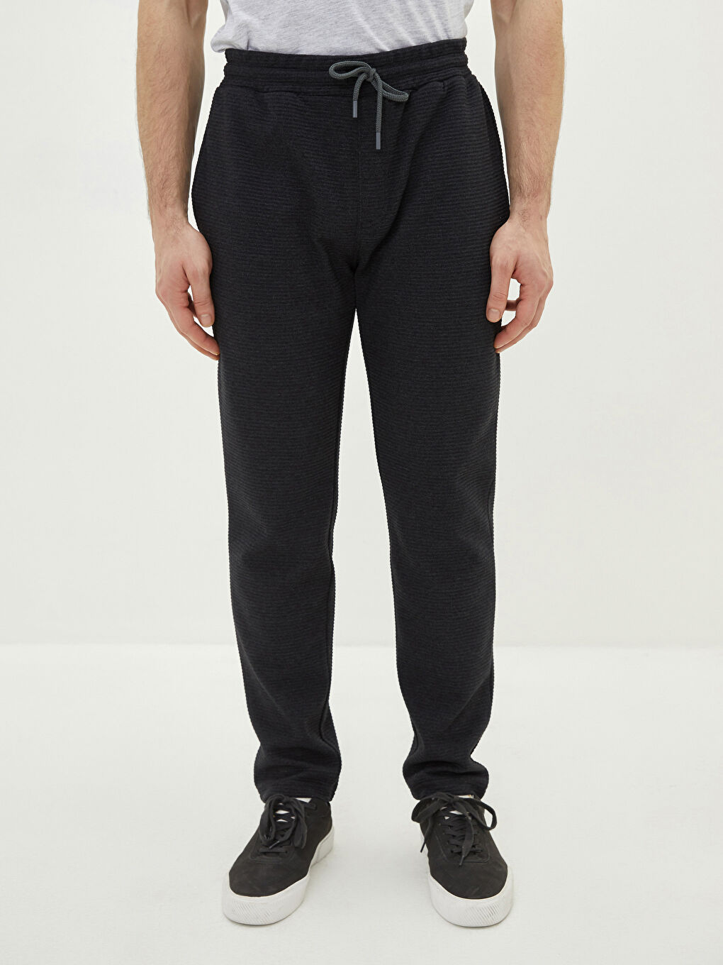 Antrasit Standart Kalıp Erkek Eşofman Altı-3