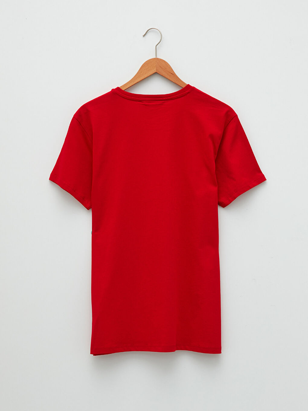 Kırmızı Bisiklet Yaka Kısa Kollu Baskılı Penye Erkek Tişört Baba ve Oğul Kombini-6