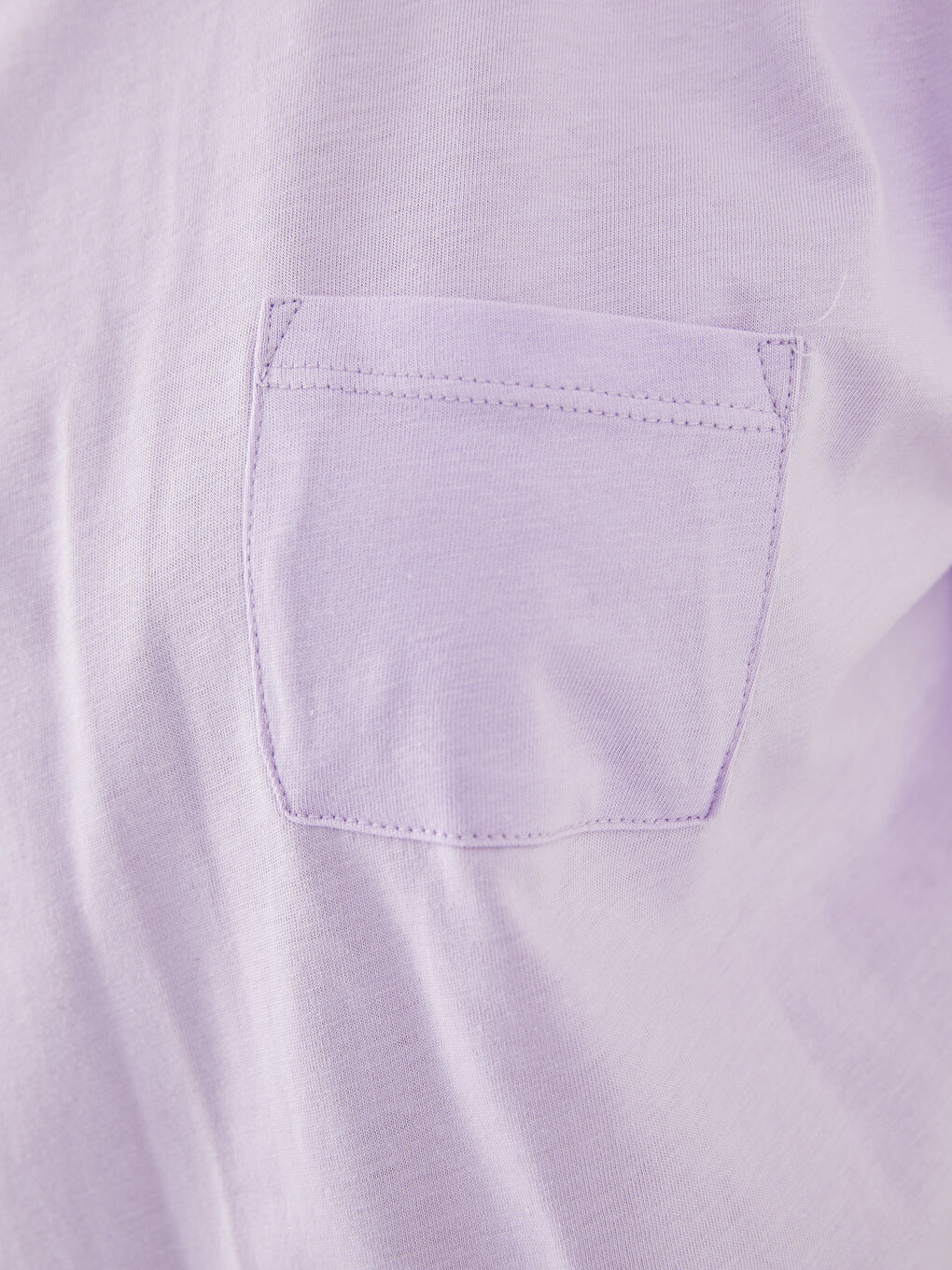 Lila Bisiklet Yaka Düz Cep Detaylı Kısa Kollu Kadın Crop-3