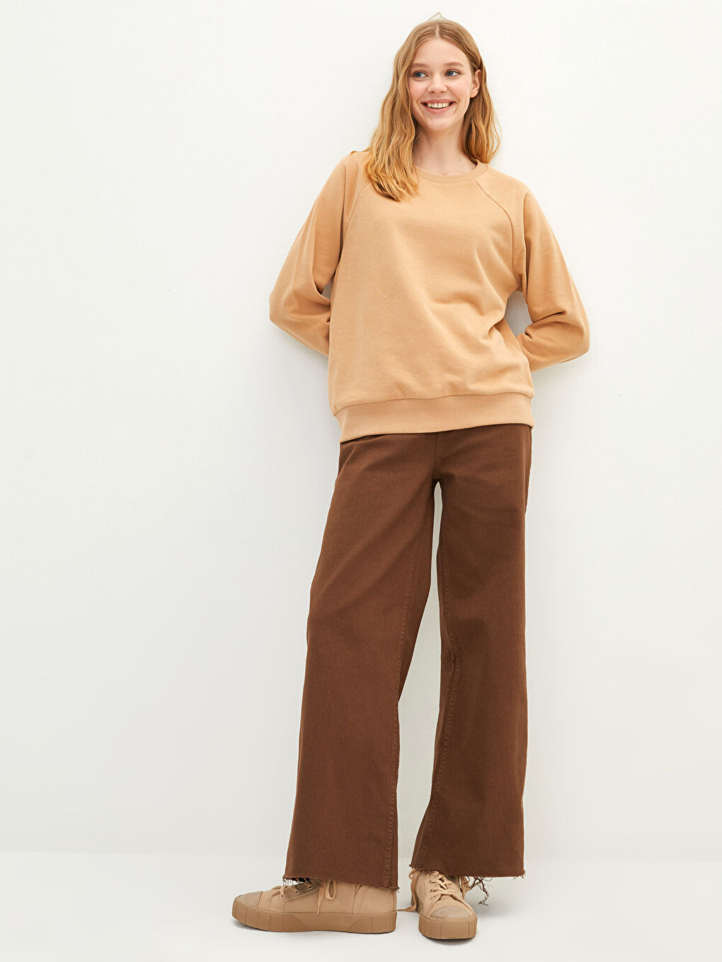 Hanorac Gros Simplu cu Guler Rotund pentru Femei