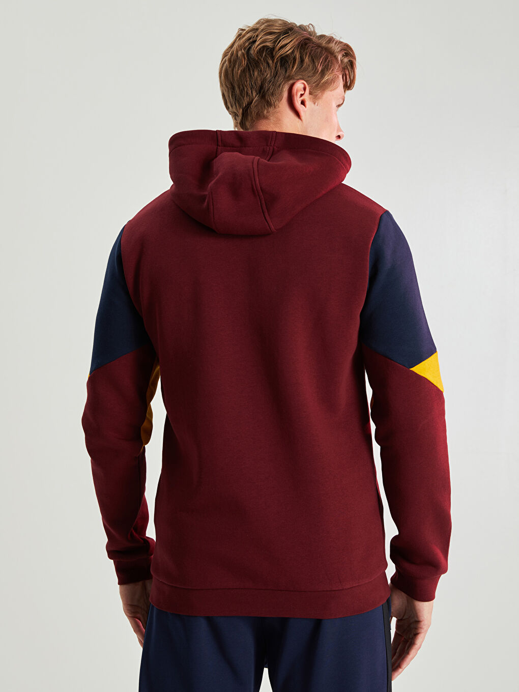 Uzun Kollu Barcelona Baskılı Erkek Taraftar Hoodie-4
