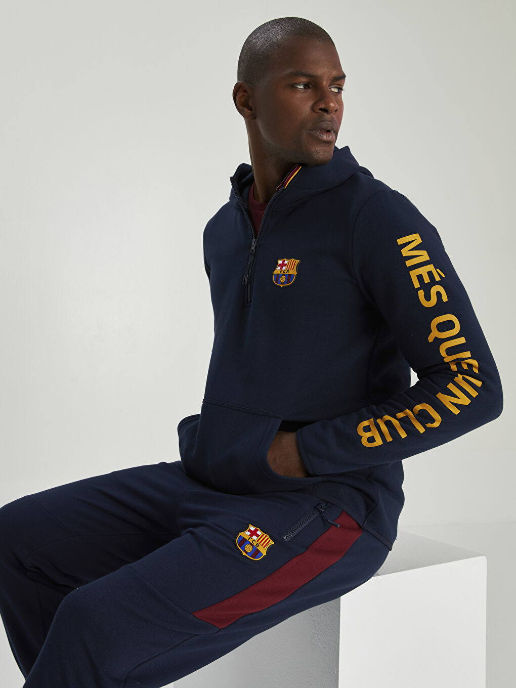 Sweat À Capuche De Fan De Barcelone Imprimé À Manches Longues Pour Hommes