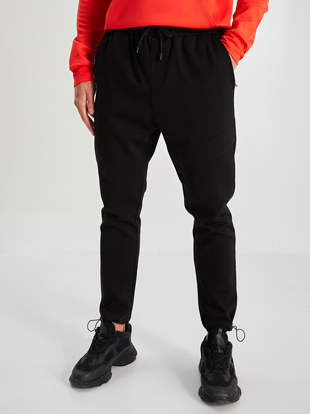 Siyah Slim Fit Erkek Spor Eşofman Altı-4