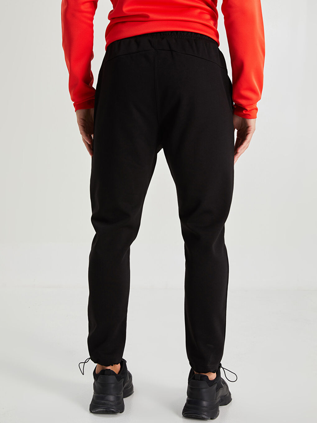 Siyah Slim Fit Erkek Spor Eşofman Altı-5