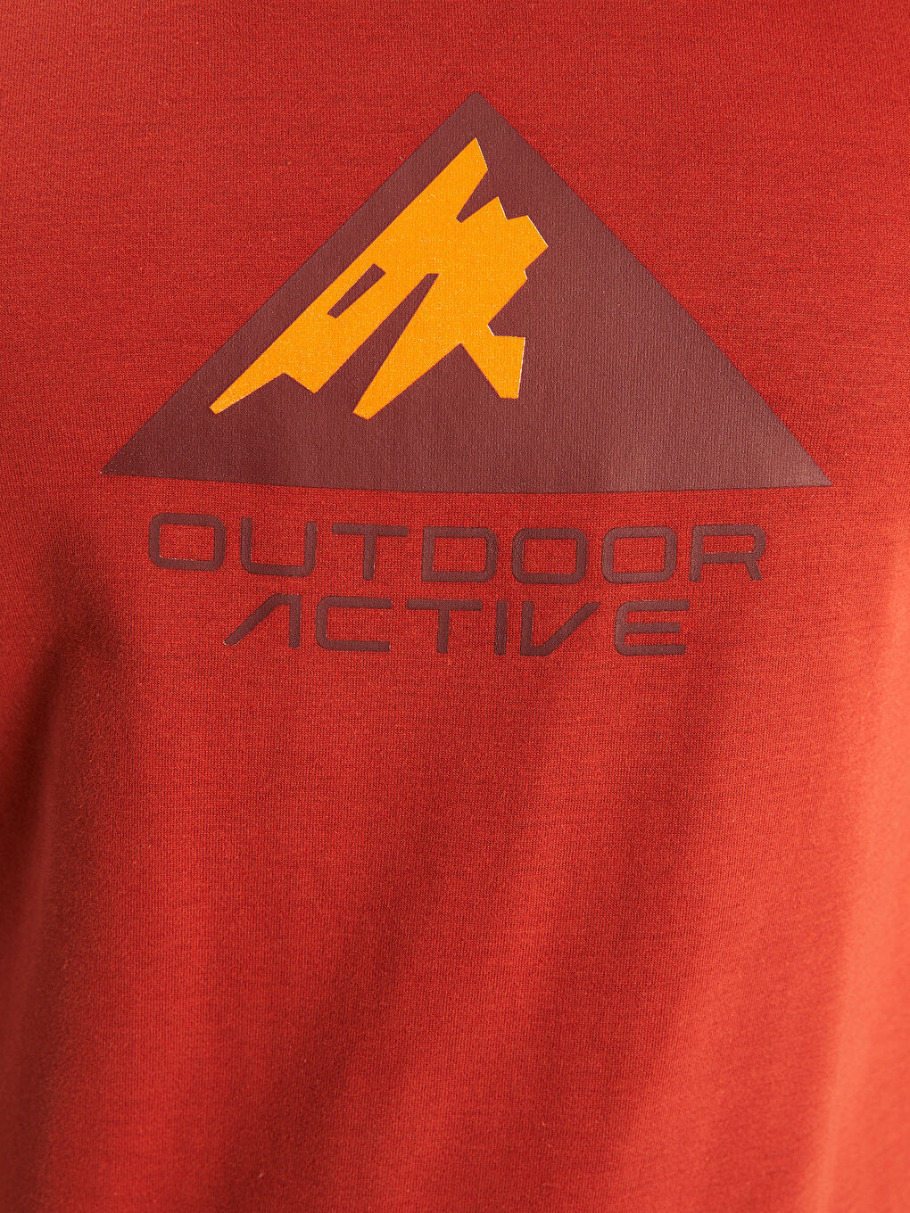 Turuncu Bisiklet Yaka Kısa Kollu Baskılı Erkek Spor Tişört-3