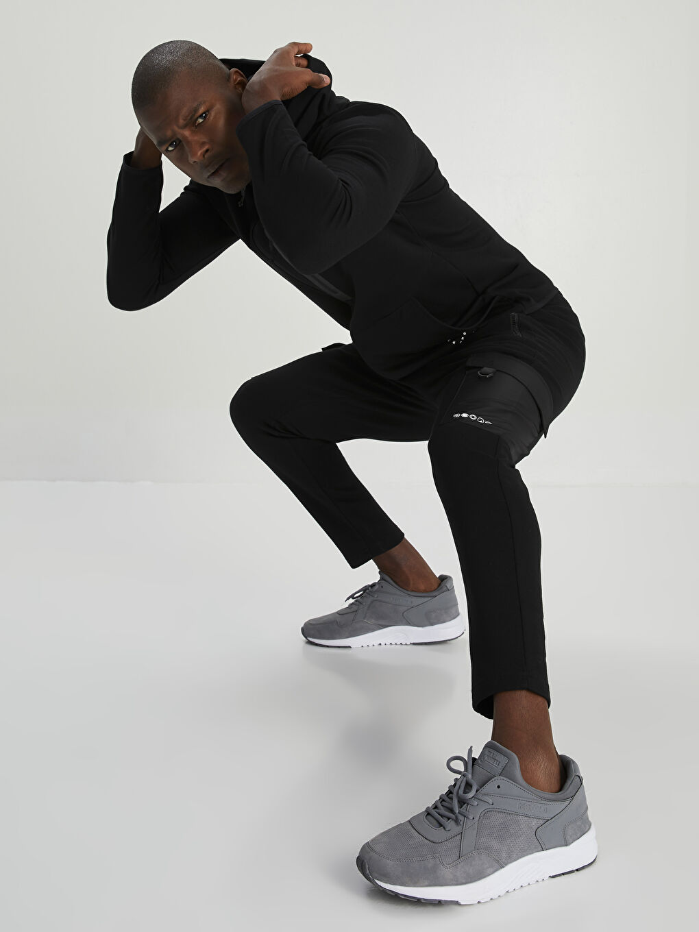 Siyah Slim Fit Erkek Jogger Eşofman Altı-1