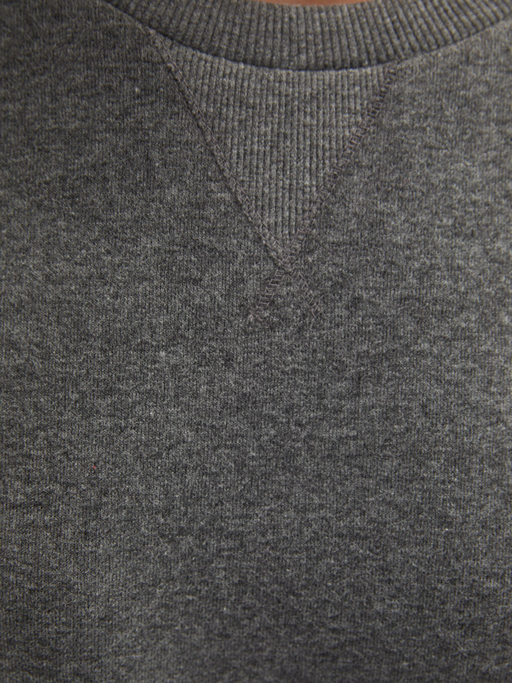 Gri Bisiklet Yaka Düz Kadın Kalın Sweatshirt-3