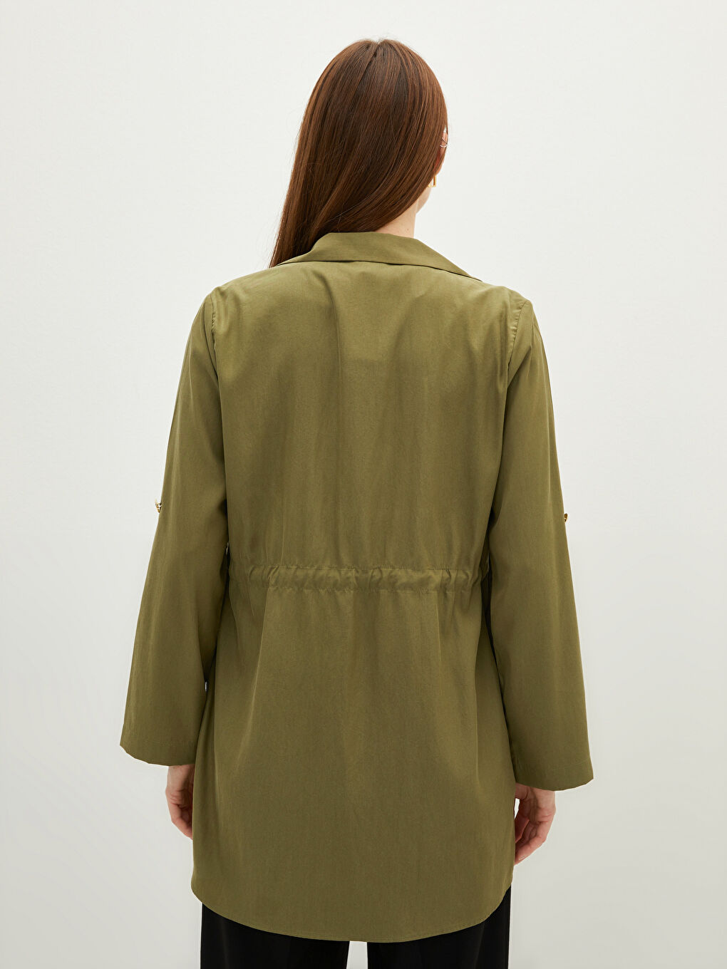 Яке с яка, изчистен дизайн, дълъг ръкав, яке за жени-4