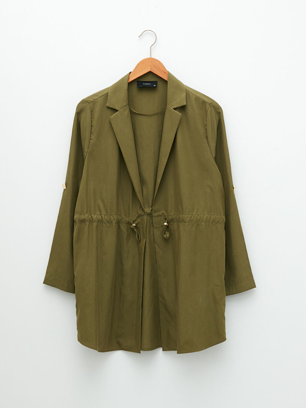 Яке с яка, изчистен дизайн, дълъг ръкав, яке за жени-5