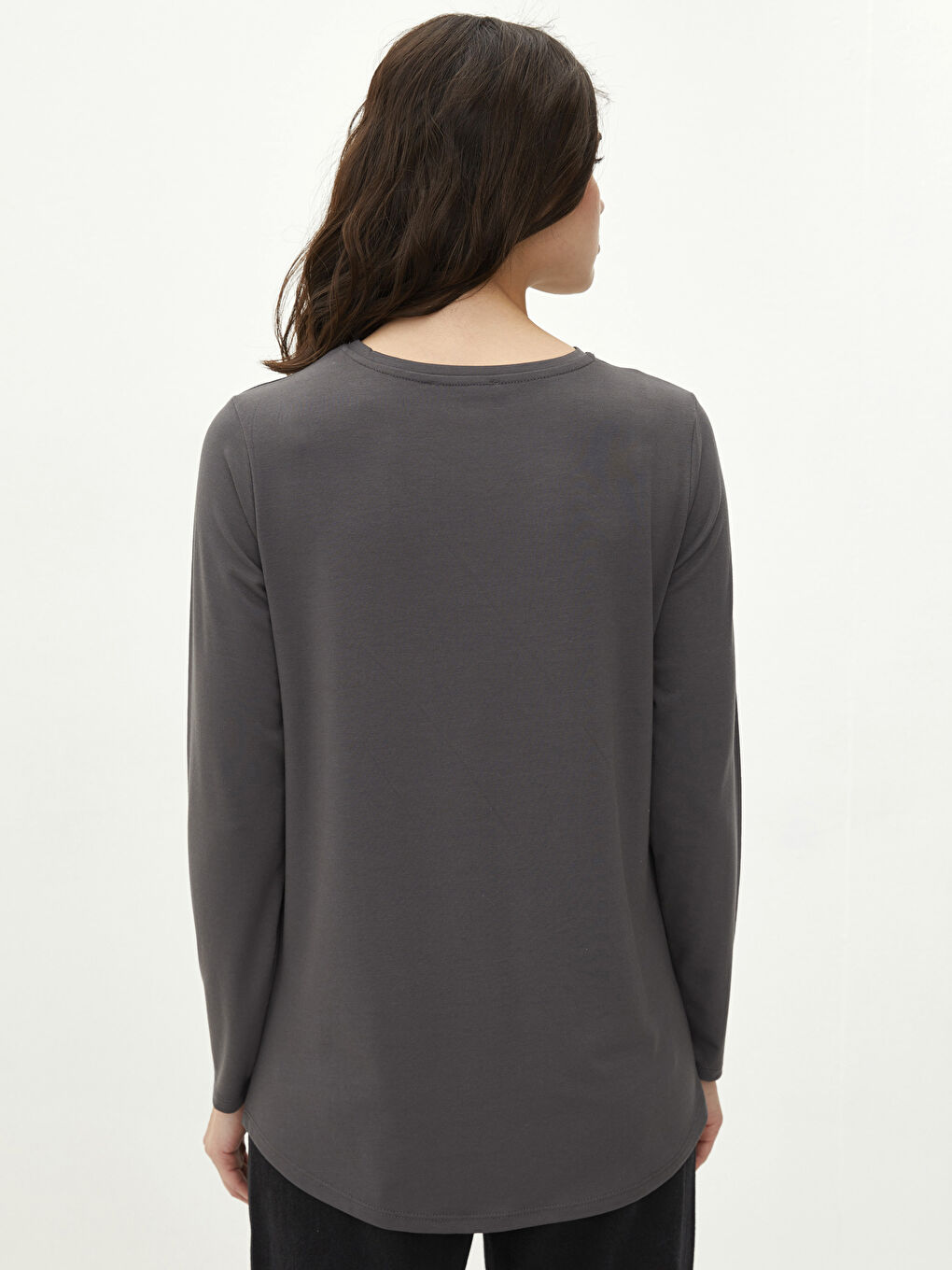 Crew Neck Printed Long Sleeve Women's T-Shirt-4