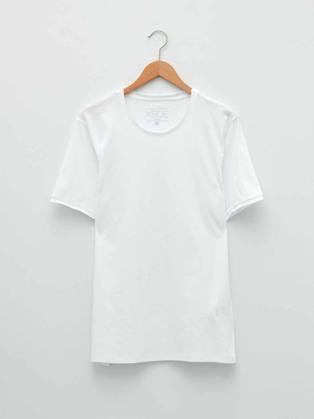 Beyaz Bisiklet Yaka Kısa Kollu Basic Penye Erkek Tişört