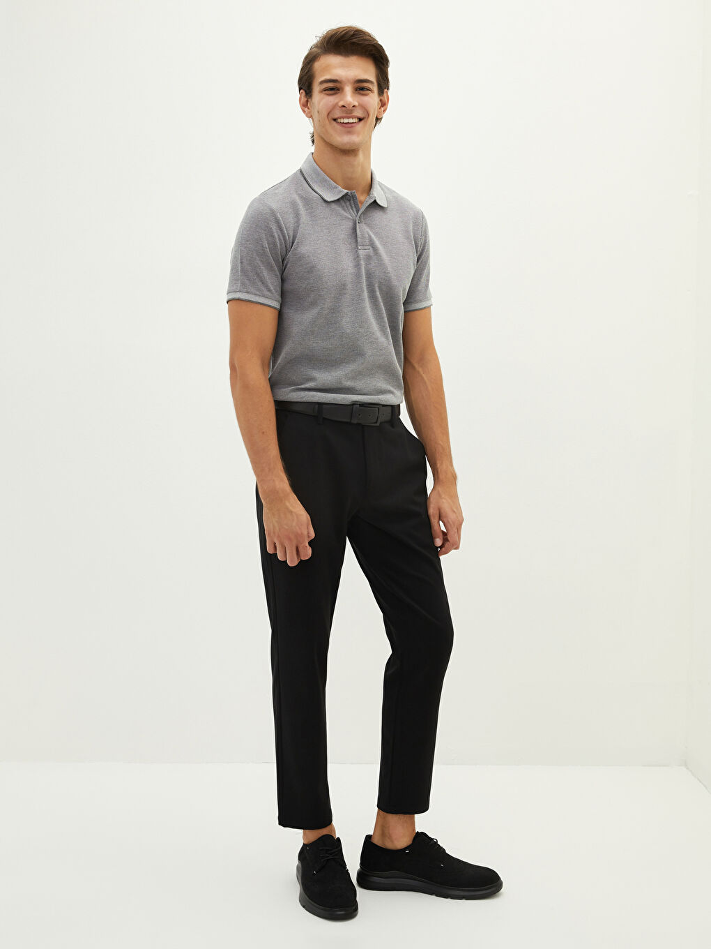 Slim Fit Textured Men's Trousers-1