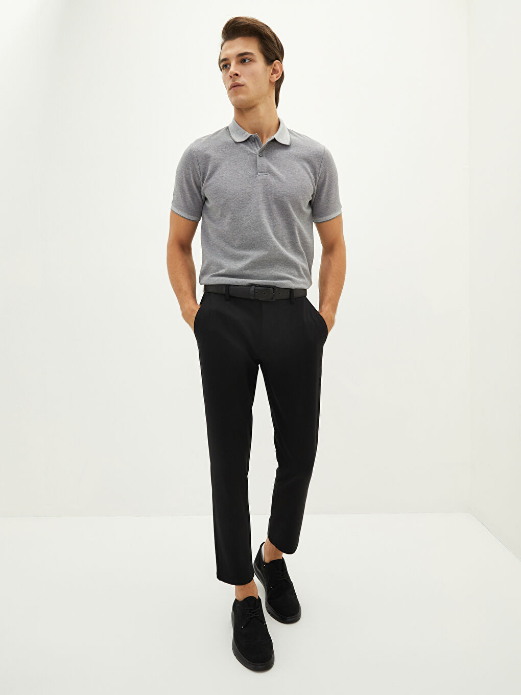 Slim Fit Textured Men's Trousers-2