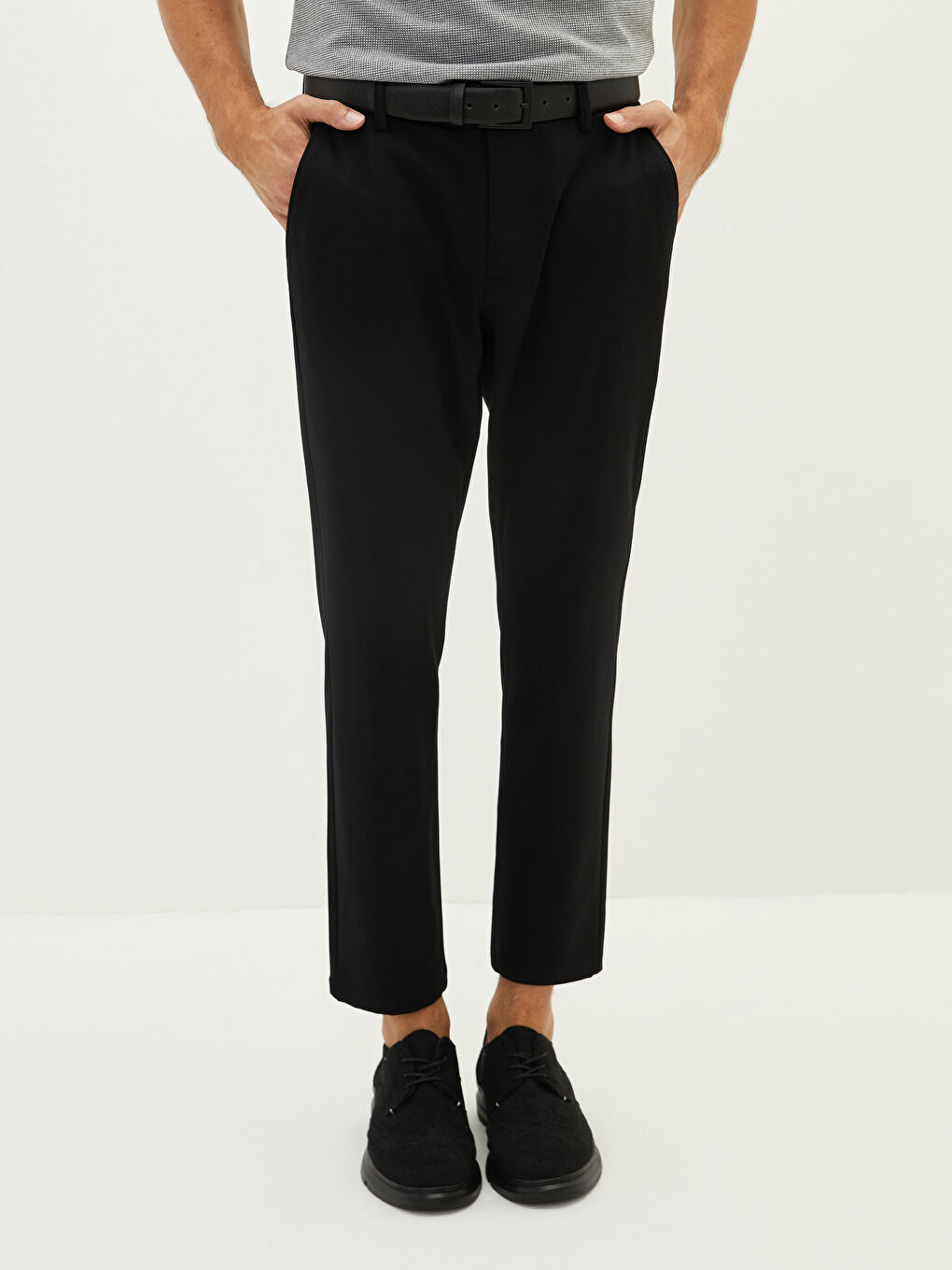Slim Fit Textured Men's Trousers-3