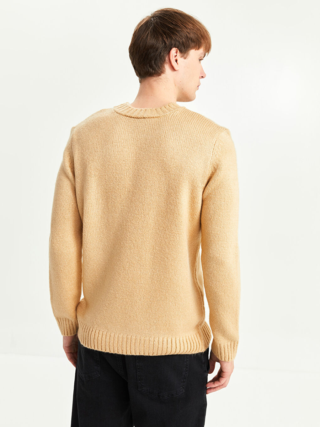 Half Turtleneck Long Sleeve Men's Knitwear Sweater-4