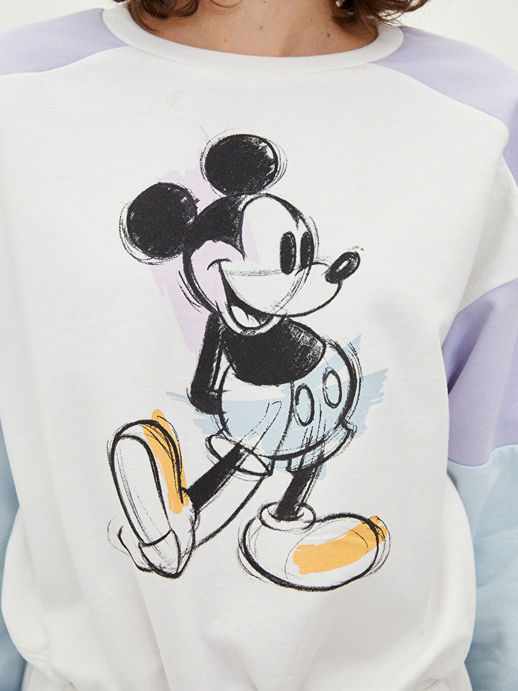 Micky LCW Vision Mickey Mouse Printed Long Sleeve Oversize Women's