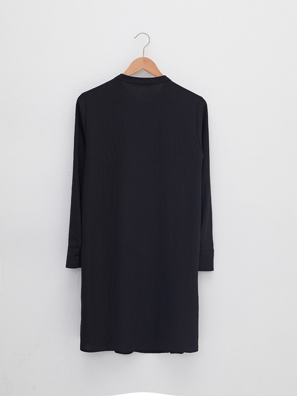 Туника от шифон с дълъг ръкав и яка тип дядо за жени-6