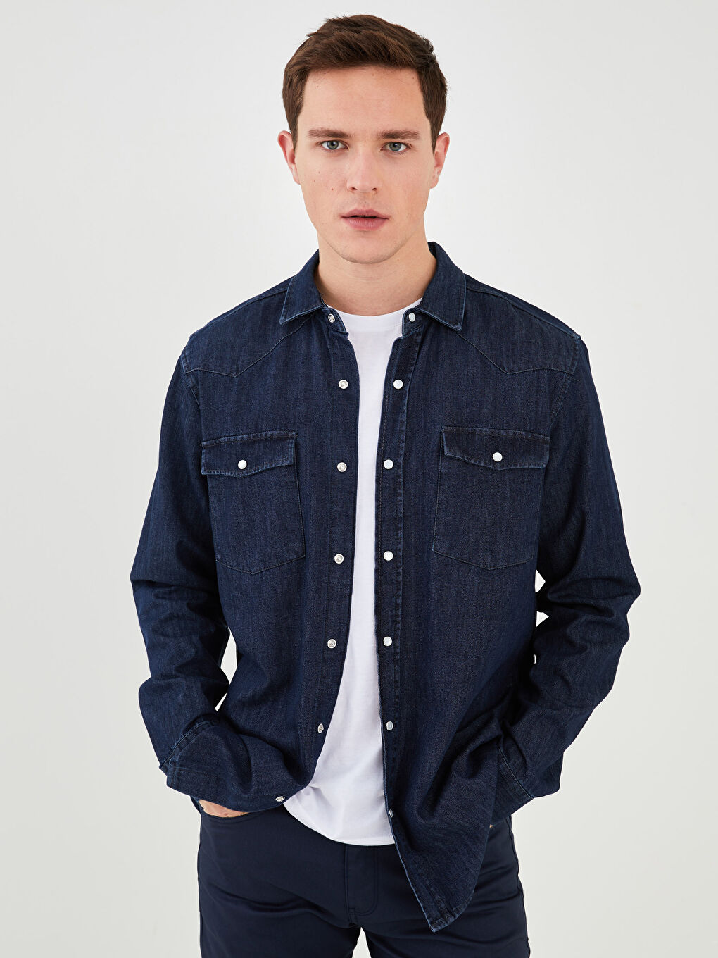 LCW Vision Chemise en Jean à Manches Longues Svelte pour Hommes -W1IG99Z8-507