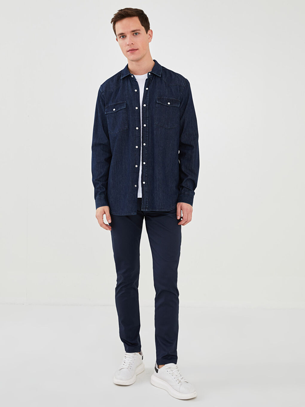 LCW Vision Chemise en Jean à Manches Longues Svelte pour Hommes -W1IG99Z8-507