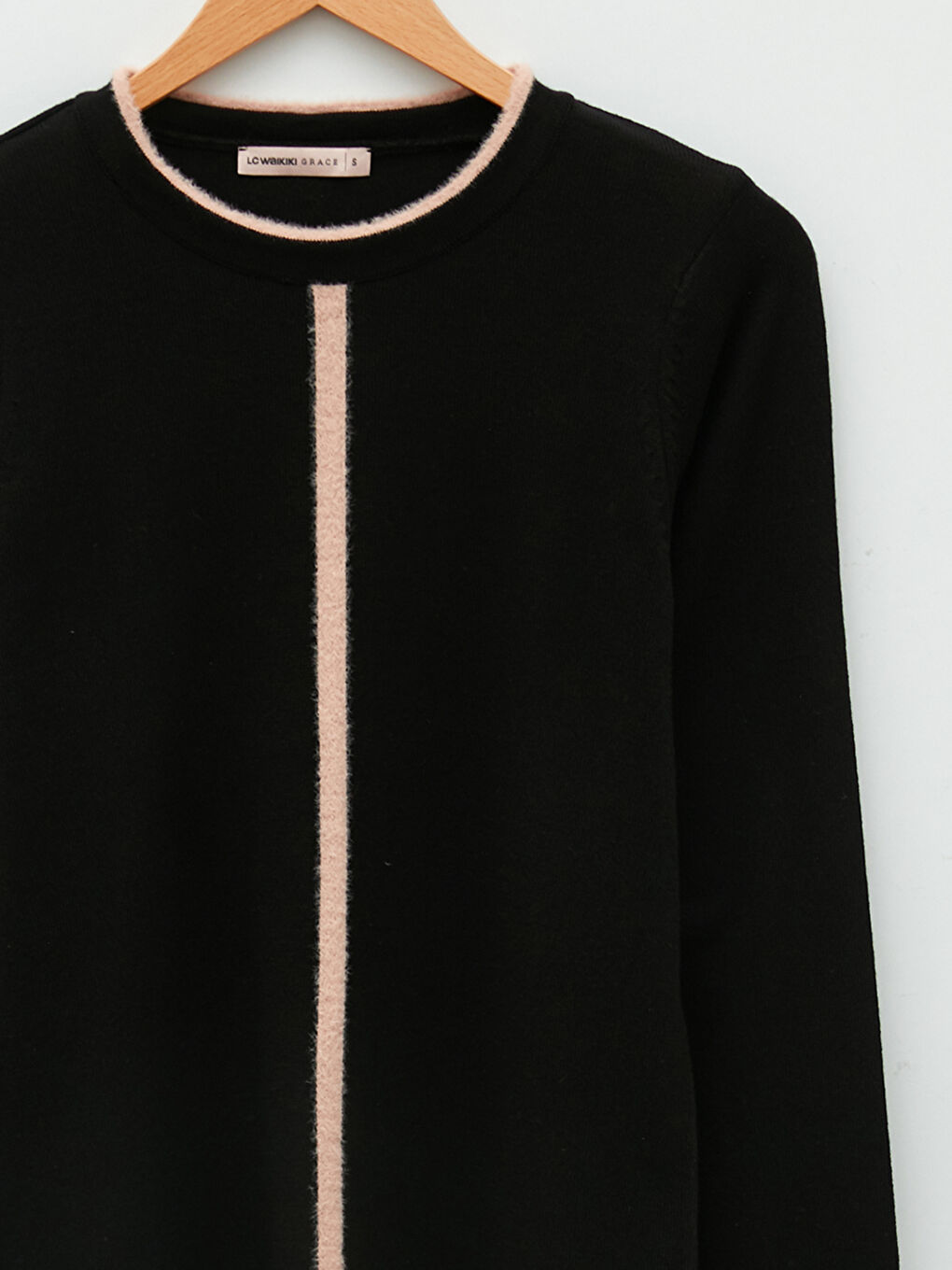 سترة تريكو بياقة دائرية كم طويل منقوشة للسيدات-7