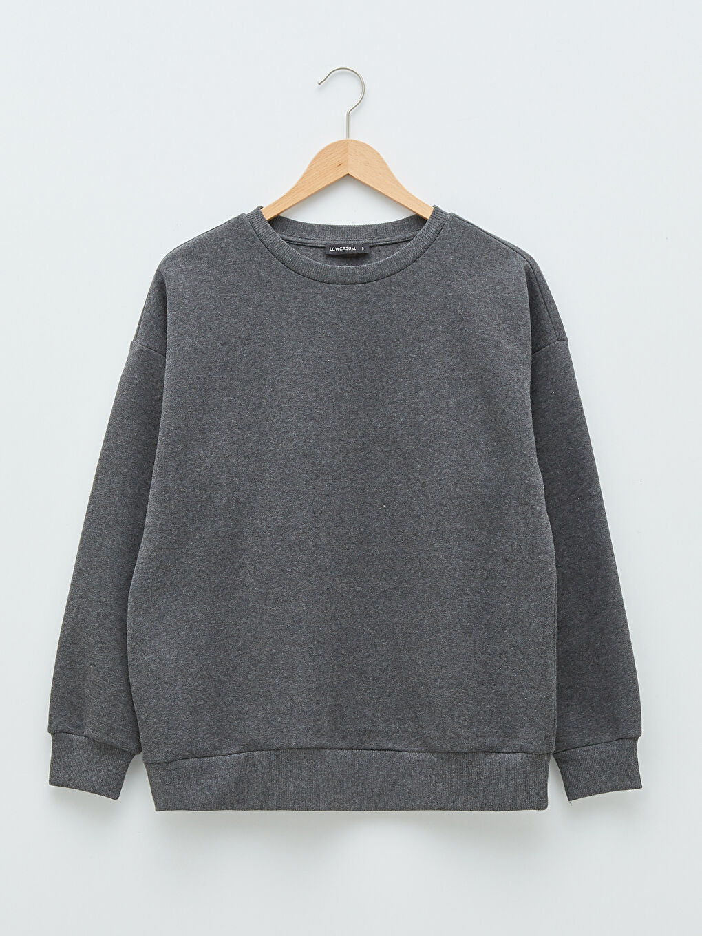 Hanorac Gros Simplu cu Guler Rotund pentru Femei-5