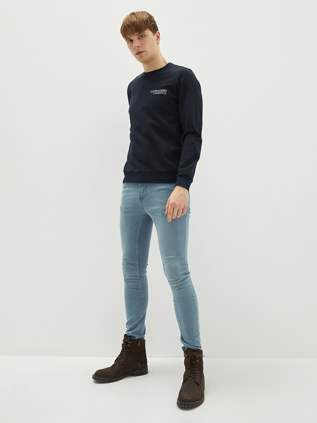 Толстовка с круглым вырезом, длинным рукавом, с принтом, толстая, для мужчин-2