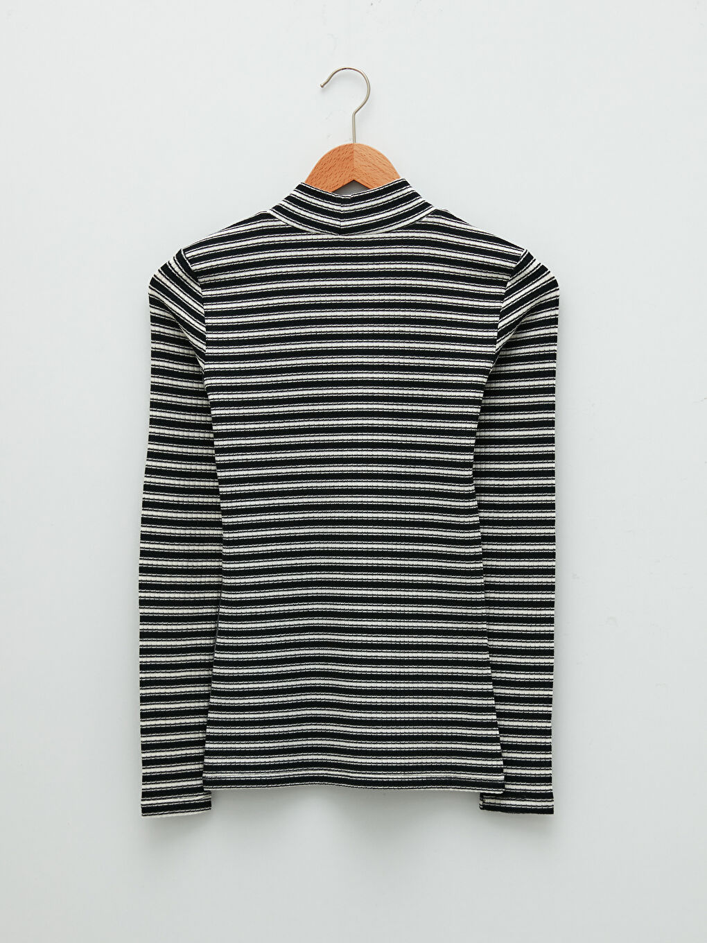 LCWAIKIKI Basic Standing Collar Striped Long Sleeve Camisole Women's T-Shirt -W1IH84Z8-LEG