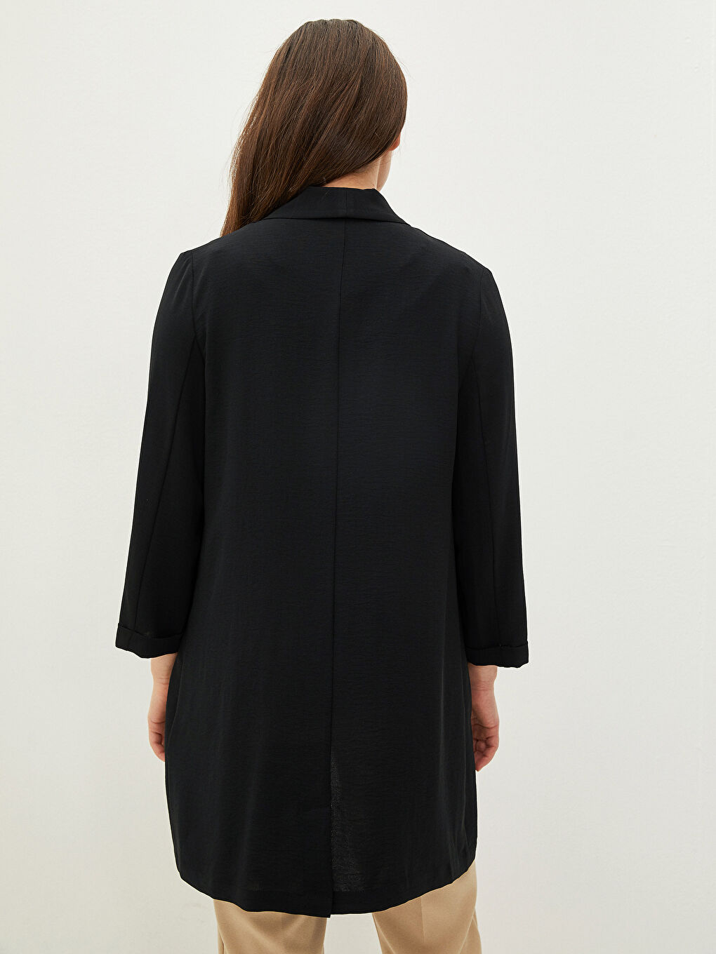LCWAIKIKI Classic Shawl Collar Straight Long Sleeve Women's Blazer Jacket -W1IH93Z8-CVL