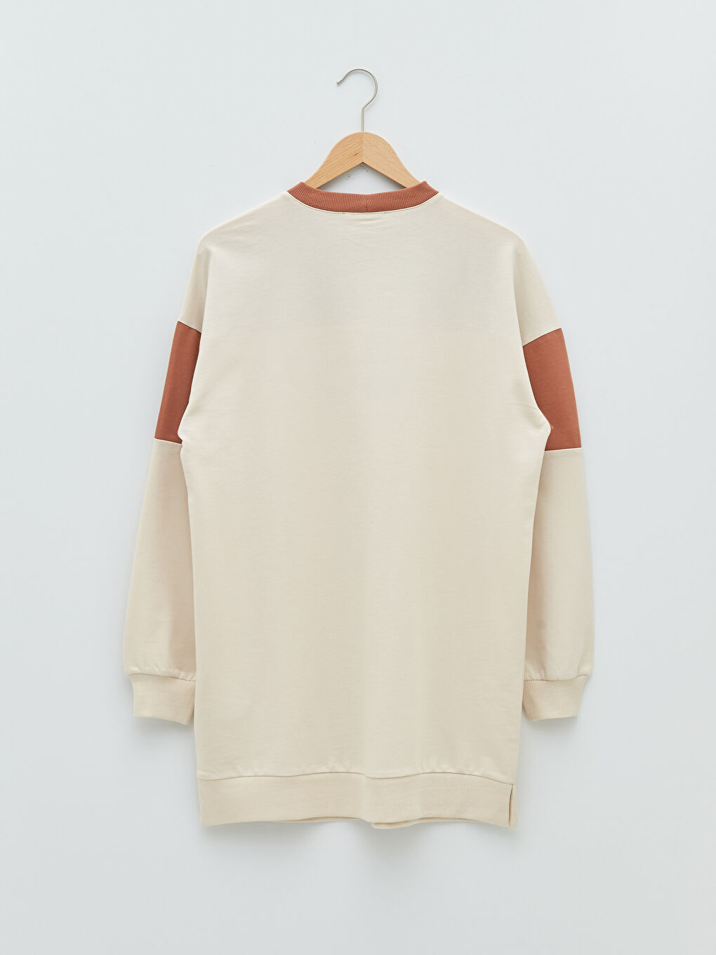 LCW Modest Crew Neck Color Block Long Sleeve Cotton Women's Sweatshirt Tunic -W1IH94Z8-DF7