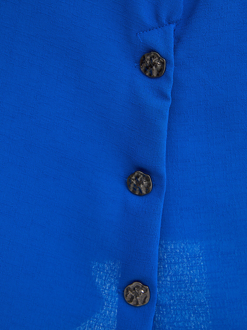 Mavi Düz Uzun Kollu Kadın Gömlek Tunik-3