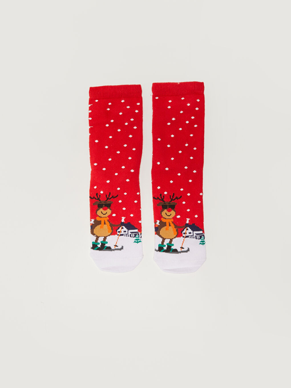 Kırmızı Yılbaşı Temalı Erkek Çocuk Soket Çorap-1
