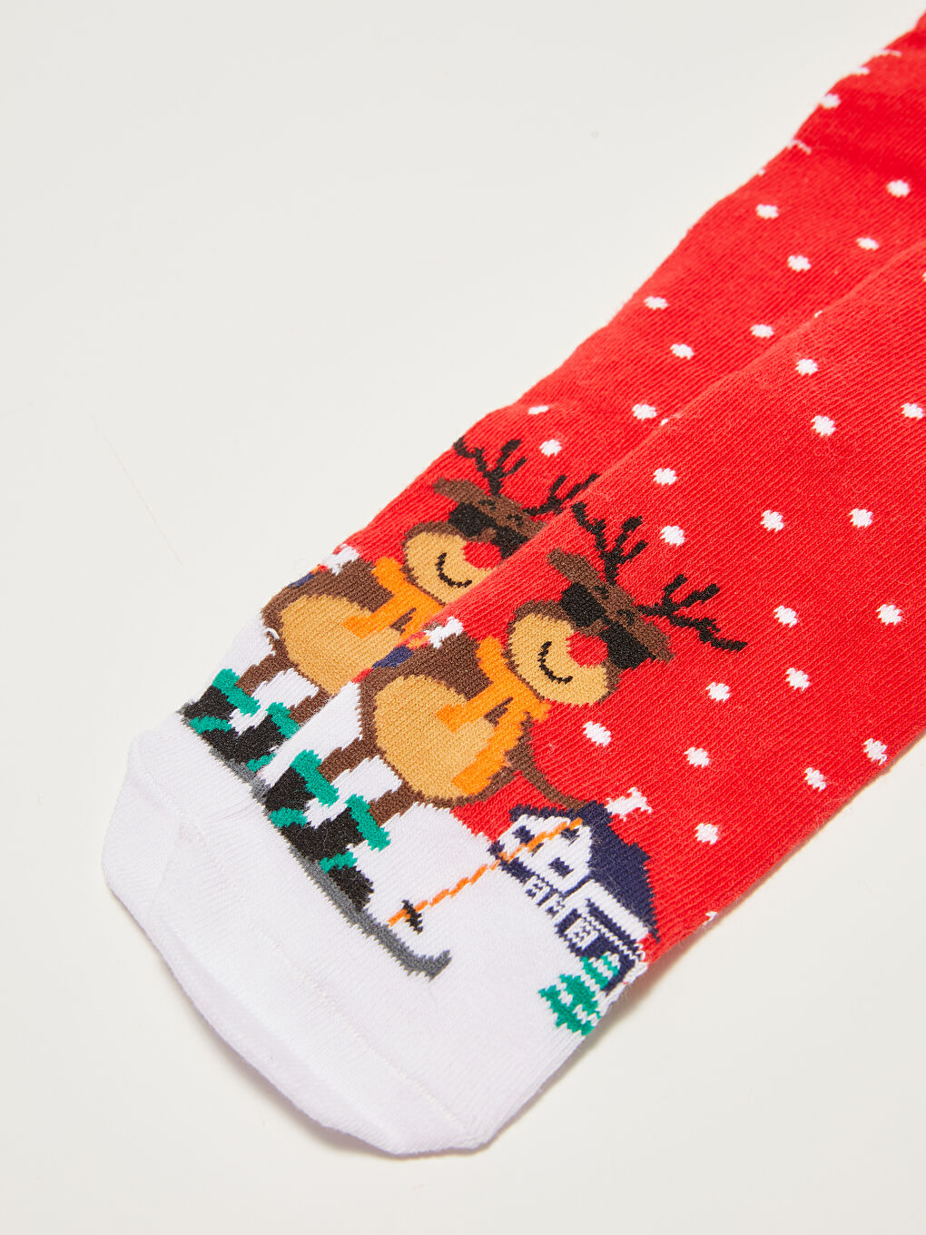 Kırmızı Yılbaşı Temalı Erkek Çocuk Soket Çorap-2
