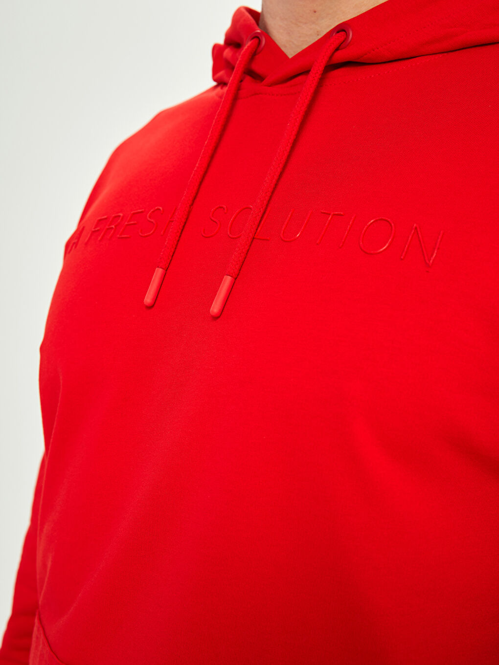 Kırmızı Oversize Uzun Kollu Baskılı Unisex Hoodie-3