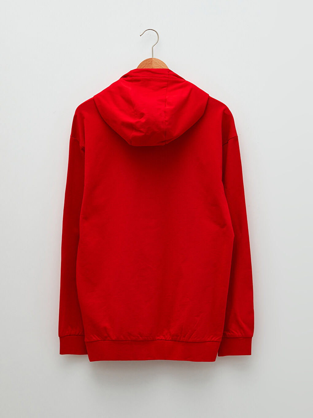 Kırmızı Oversize Uzun Kollu Baskılı Unisex Hoodie-7