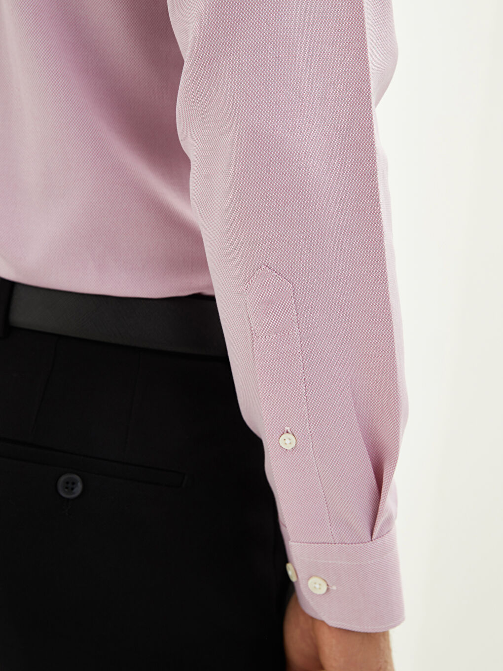 Slim Fit Long Sleeve Oxford Men's Shirt-3