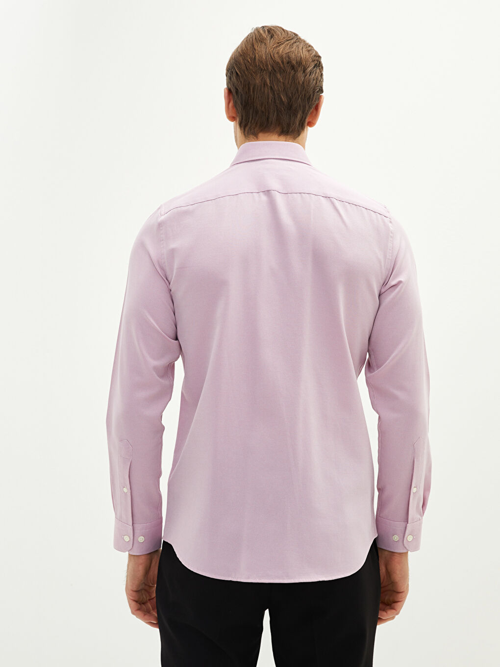 Slim Fit Long Sleeve Oxford Men's Shirt-4