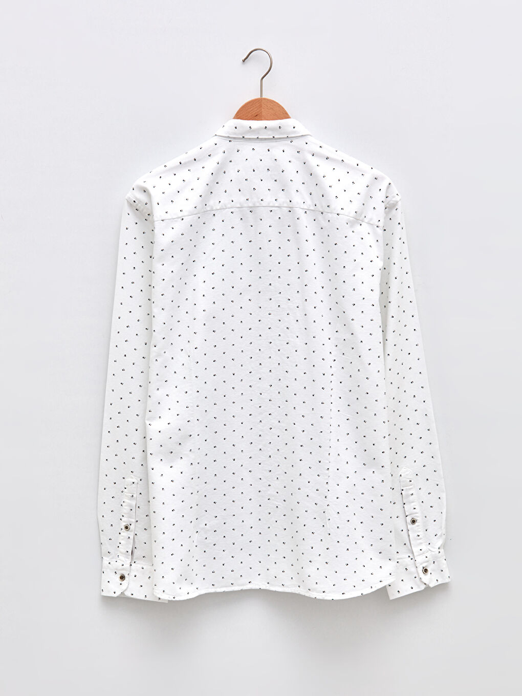 قميص رجالي كم طويل بنقشة بقصة رفيعة-6