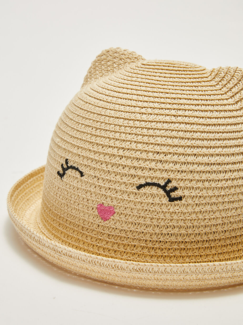 Chapeau de Paille Brodé pour Fille-1