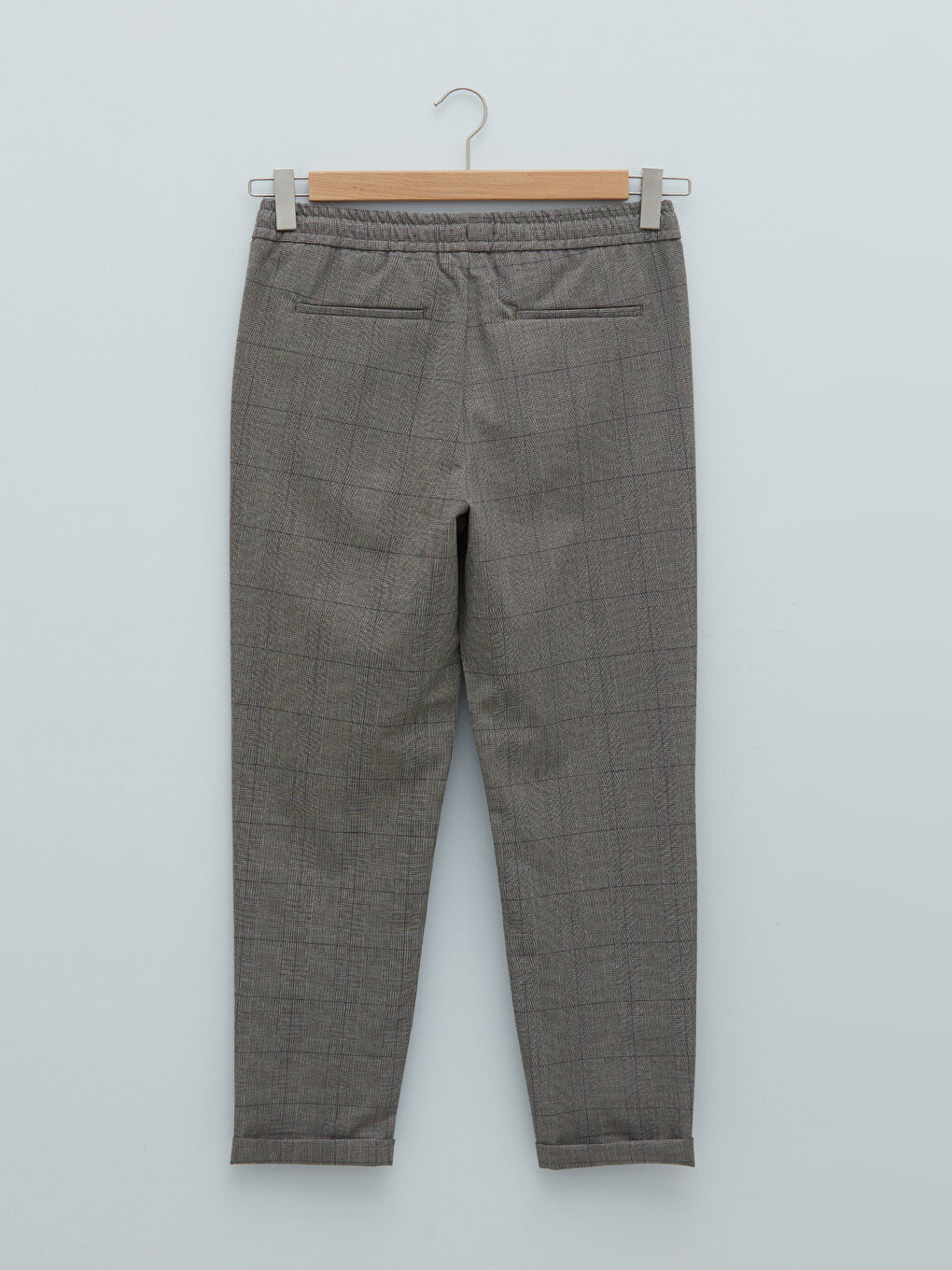 Kahverengi Slim Fit Ekose Erkek Pantolon-6