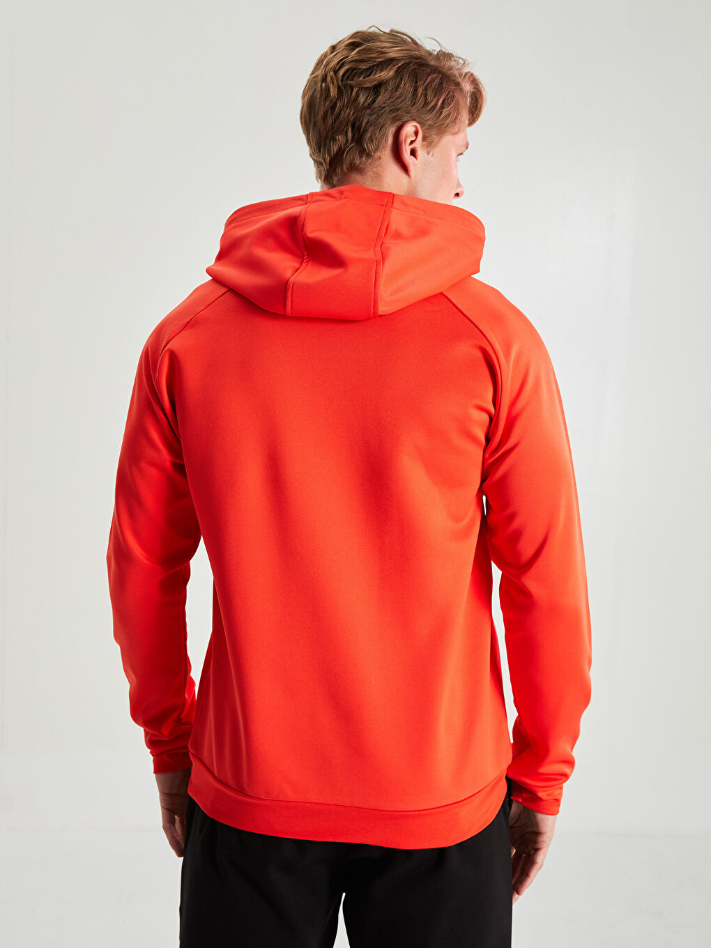 Turuncu Uzun Kollu Erkek Spor Hoodie-4