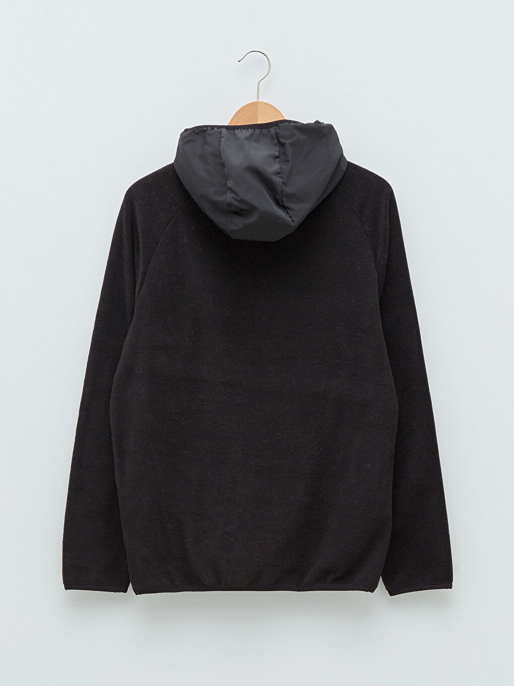 Siyah Standart Kalıp Kapüşonlu Erkek Spor Hırka-6