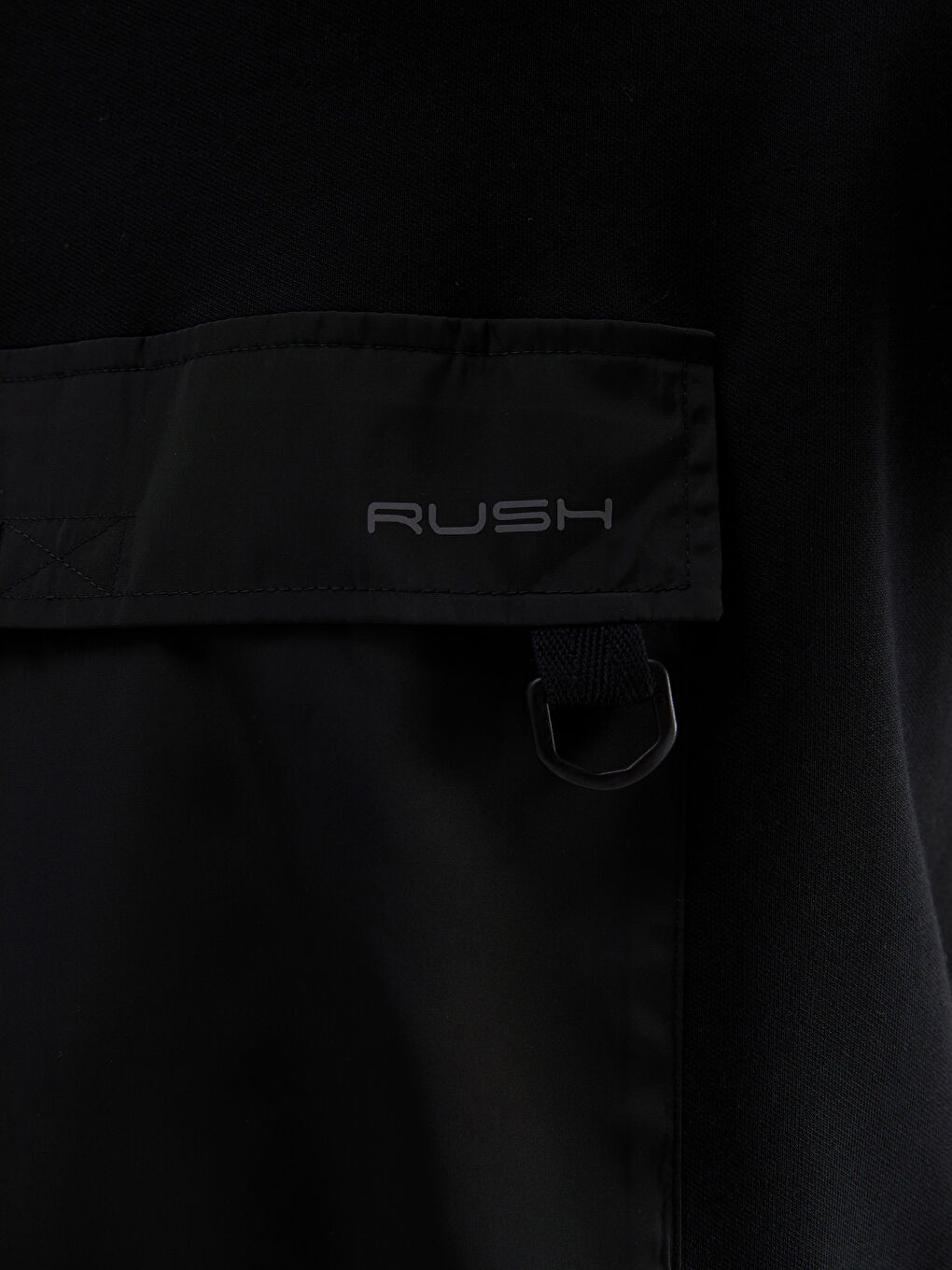 Siyah Uzun Kollu Erkek Spor Hoodie-3