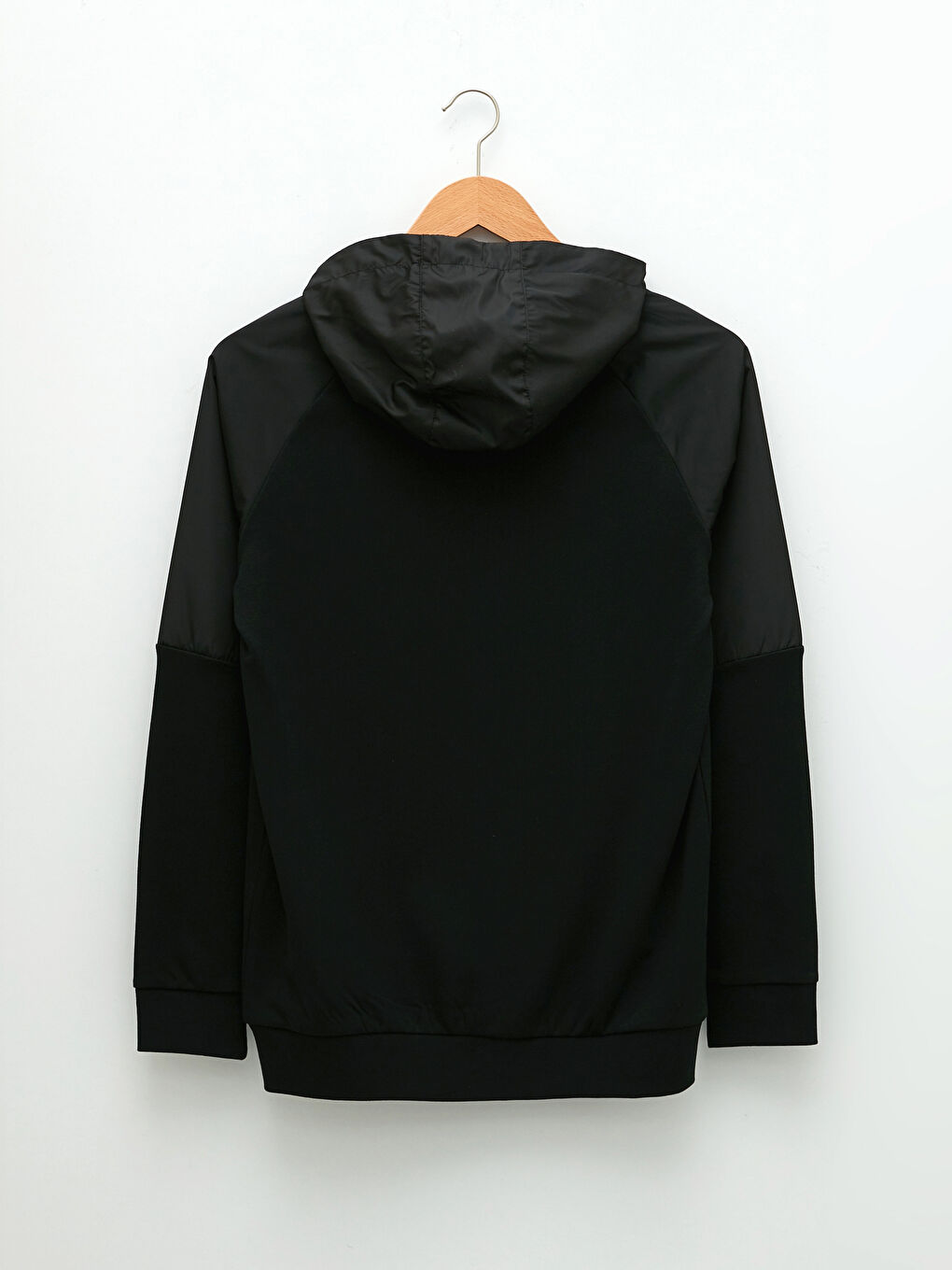 Siyah Uzun Kollu Erkek Spor Hoodie-6