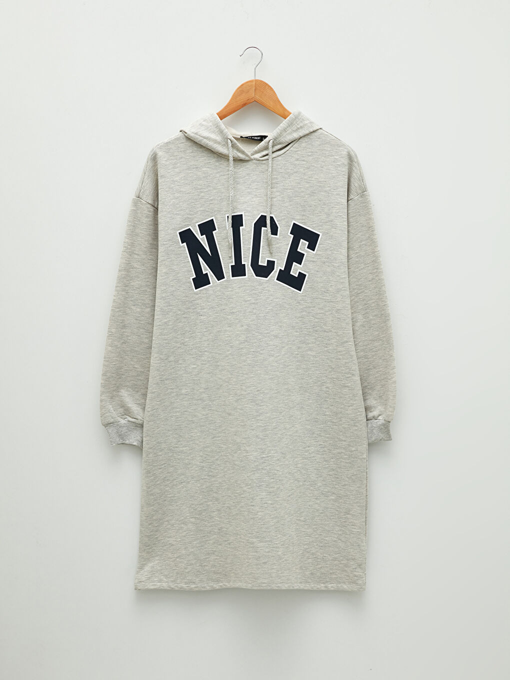 Plus Size Hooded Letter Printed Long Sleeve Women's Dress -W1IK58Z8-CT3