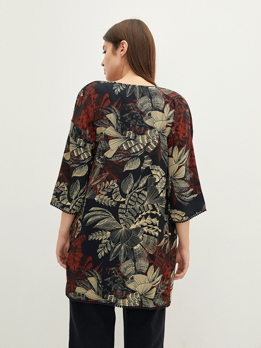 LCWAIKIKI Classic Siyah Baskılı Desenli Kadın Kimono - 4