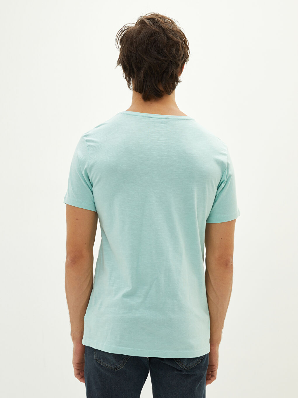 Crew Neck Short Sleeve Printed Combed Cotton Men's T-shirt-4