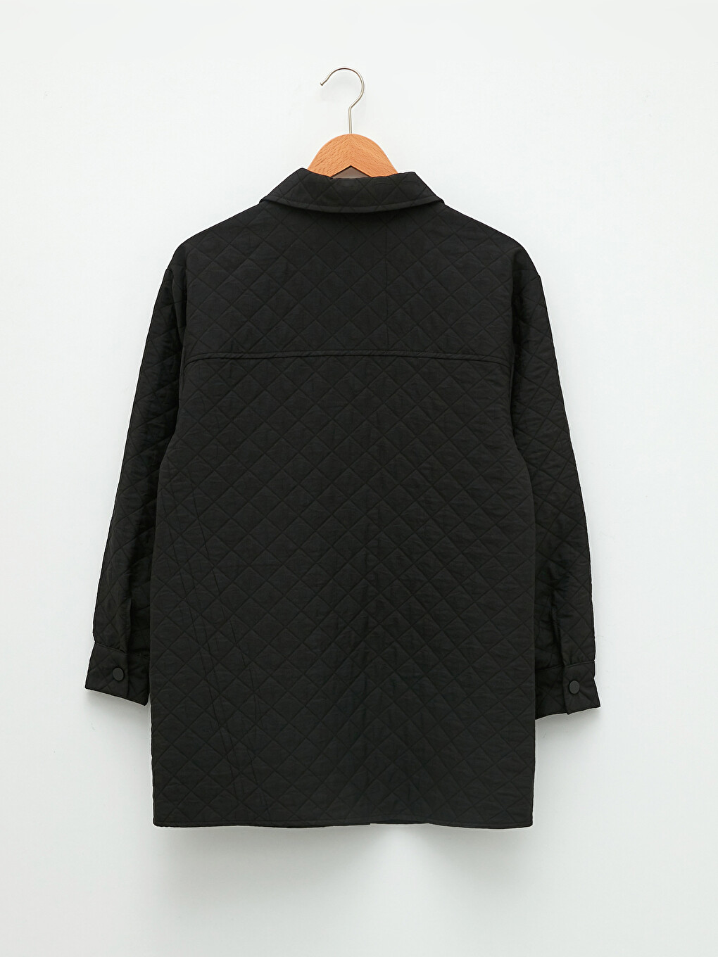 Manteau pour Femmes à Manches Longues avec Fermeture à Pression et Motif Matelassé-7